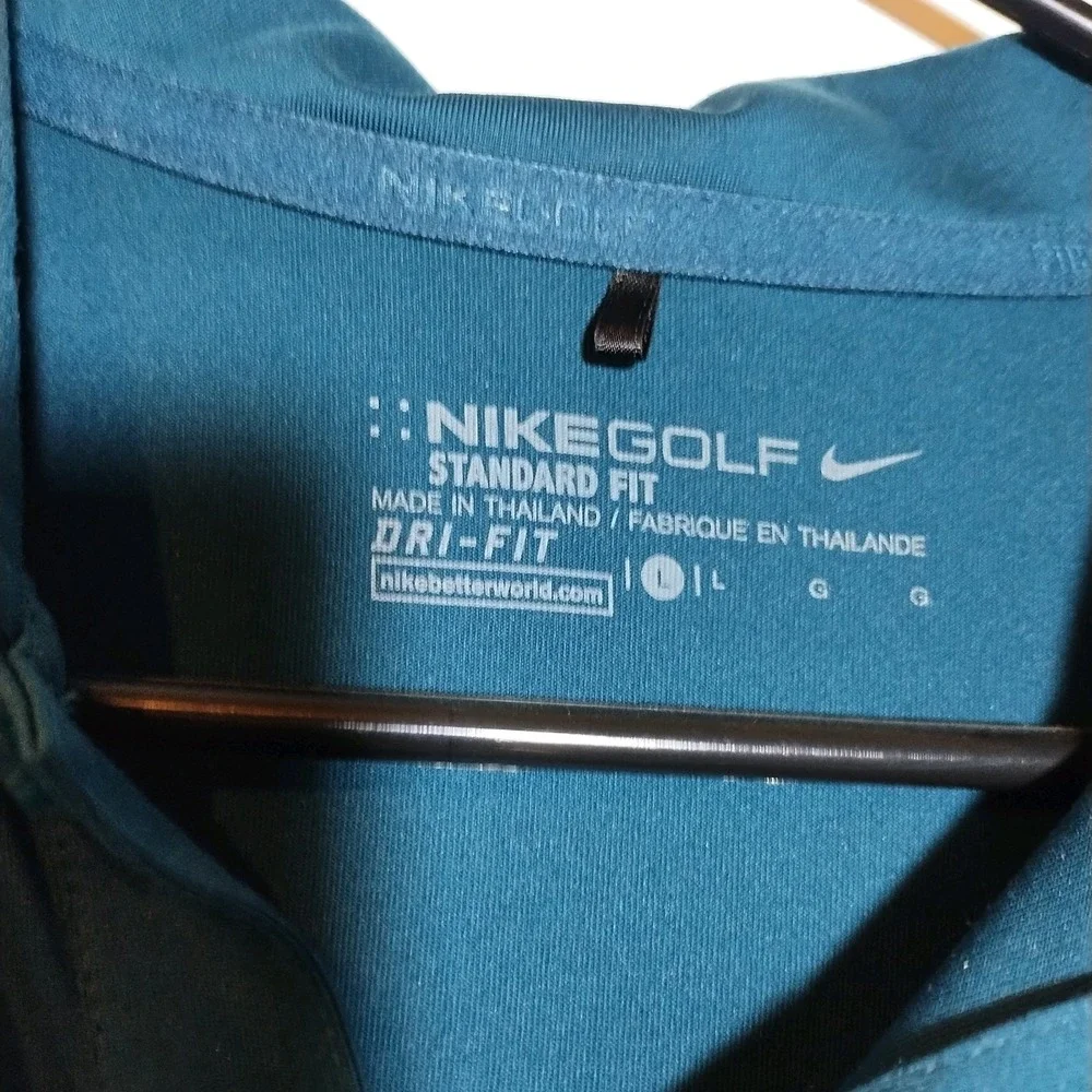 Nike Golf Polo Shirt‎ Men's Size Lg Large Dri-Fit 2 Toned Green Color Way